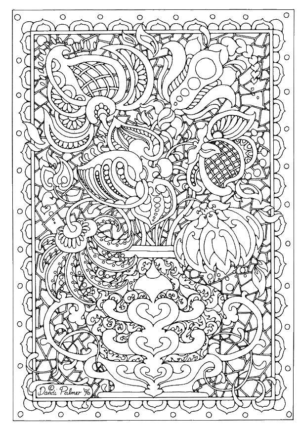 Coloring Patterns, flowers. Category patterns. Tags:  patterns, shapes, stress relief, flowers.