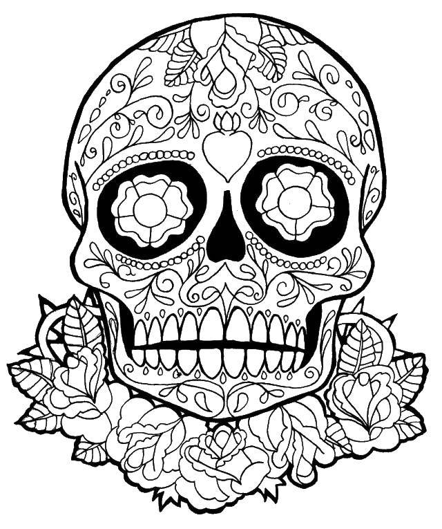 Coloring Antistress. Category skull. Tags:  the antistress, patterns, shapes, skull.