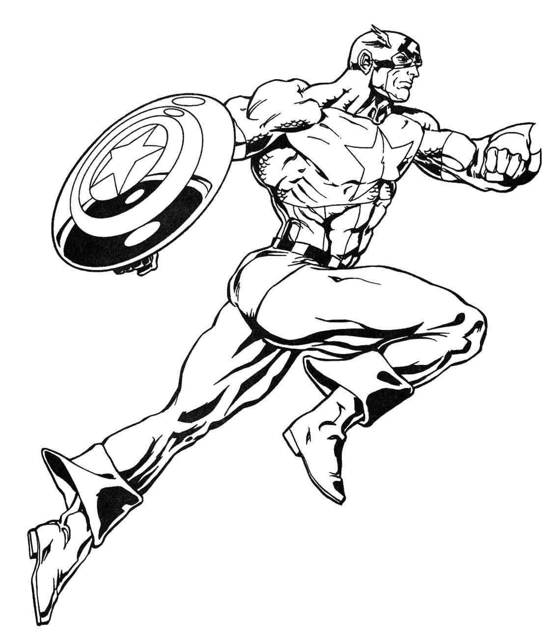 Coloring Captain America. Category superheroes. Tags:  movies, superheroes, captain America.