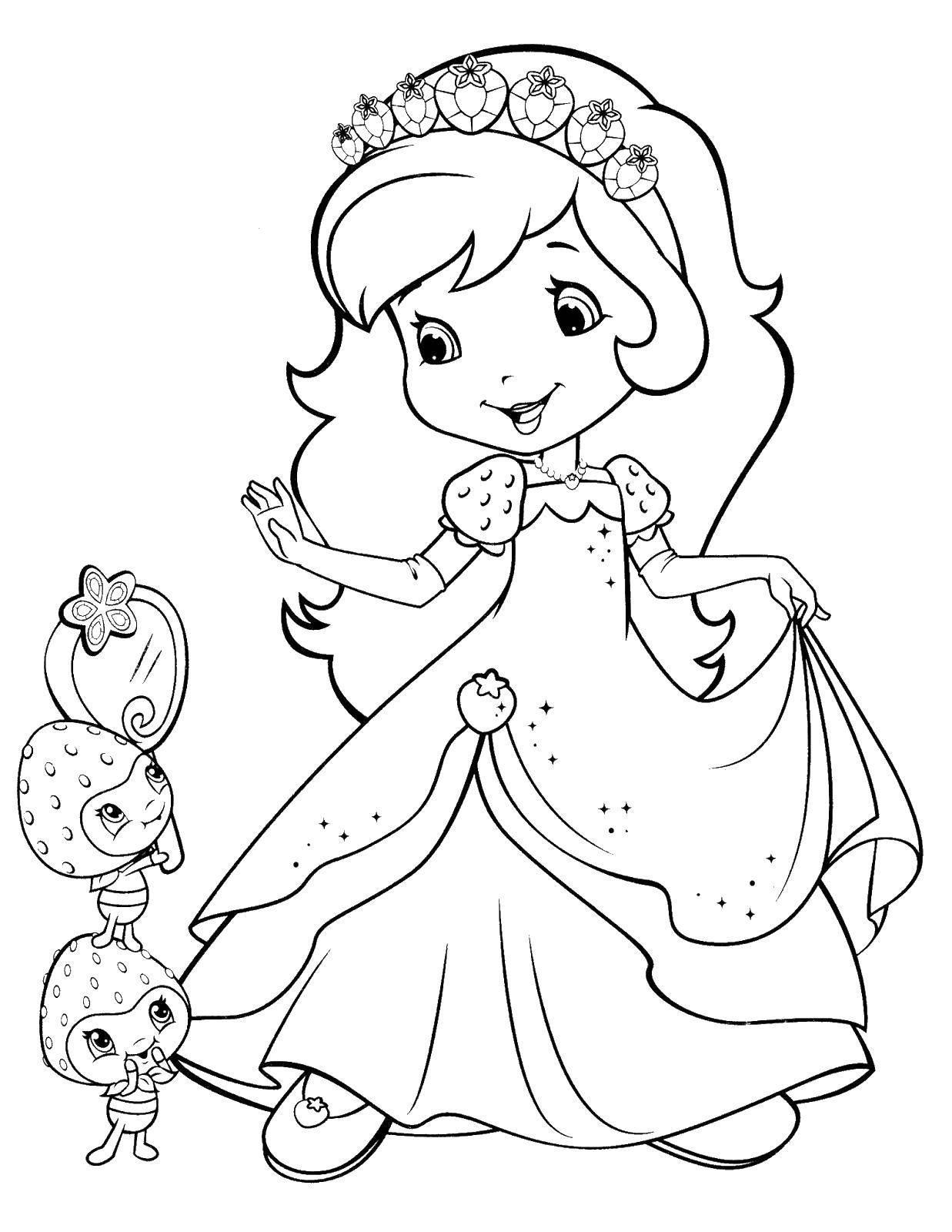 Coloring Charlotte tries on a dress. Category coloring pages for girls. Tags:  Charlotte, cartoon.