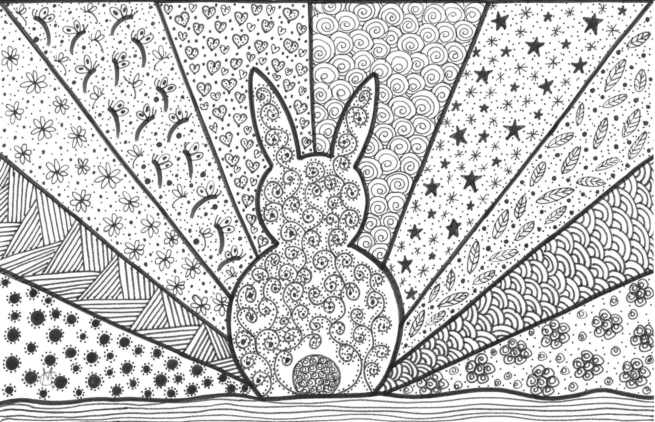 Coloring Patterns, Bunny. Category patterns. Tags:  patterns, shapes, stress relief, Bunny.