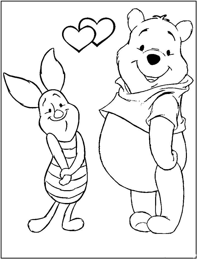 Coloring Winnie the Pooh and Piglet. Category cartoons. Tags:  Winnie the Pooh, Piglet, cartoons.
