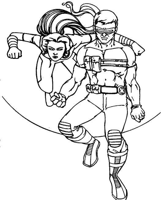 Coloring Girl and man mutants. Category X-men. Tags:  mutants.
