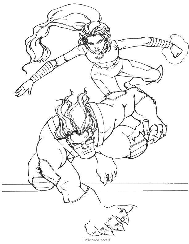 x men beast coloring pages