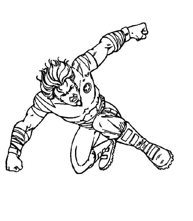 Название: Раскраска Росомаха в прыжке. Категория: Люди икс. Теги: люди икс, Росомаха.