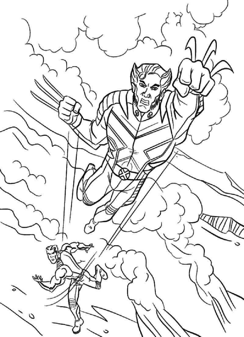Coloring Comic book hero Wolverine. Category X-men. Tags:  Comics, X-Men.