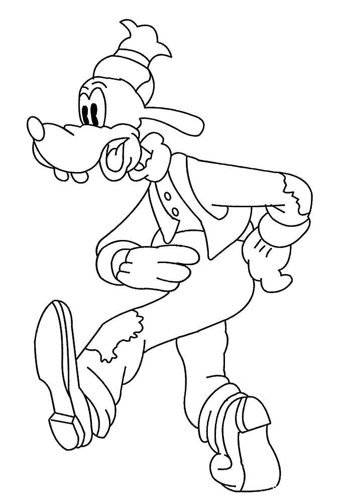 Coloring Goofy.. Category Disney coloring pages. Tags:  Disney, Mickey Mouse, Goofy.