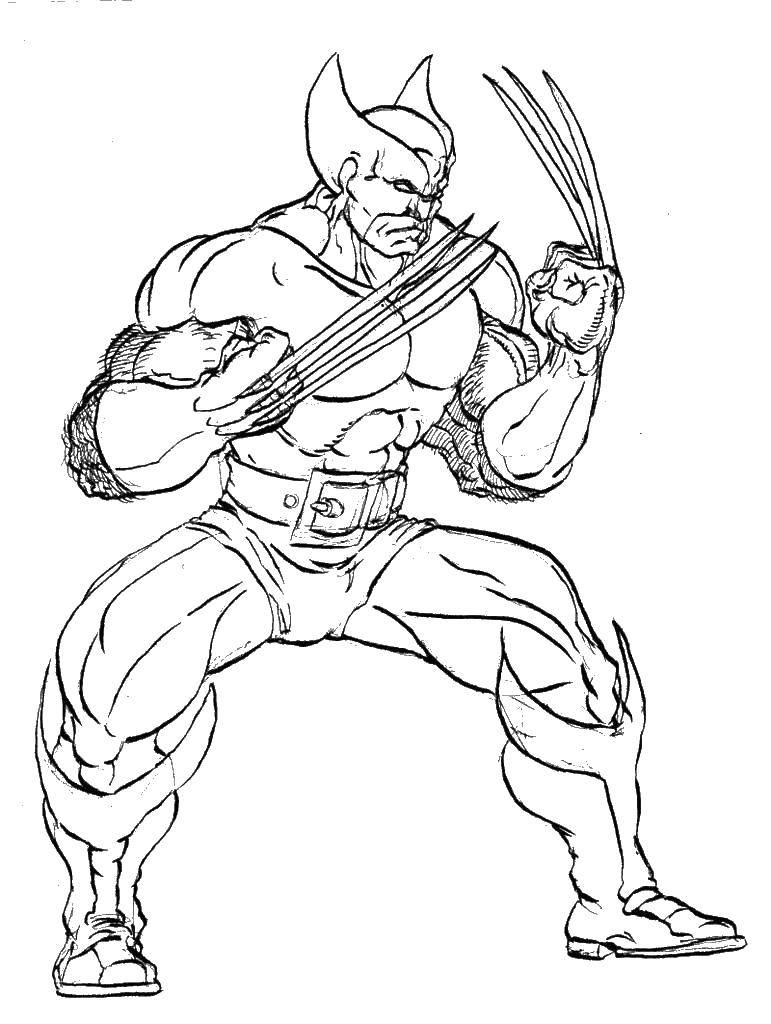 Coloring X man Wolverine. Category X-men. Tags:  Comics, X-Men.