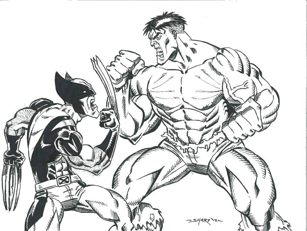 Coloring Logan and beast. Category X-men. Tags:  Comics, X-Men.