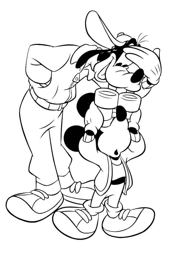 Coloring Mickey mouse and goofy.. Category Disney cartoons. Tags:  Disney, Mickey Mouse, Goofy.