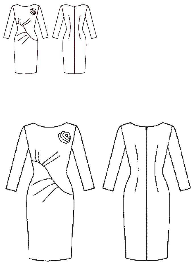 Coloring Fit beautiful dresses. Category coloring pages for girls. Tags:  dress for girls.