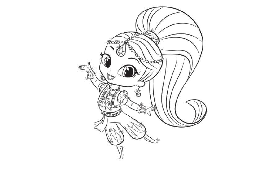 Coloring Eastern girl. Category the carpet plane. Tags:  Cartoon character.