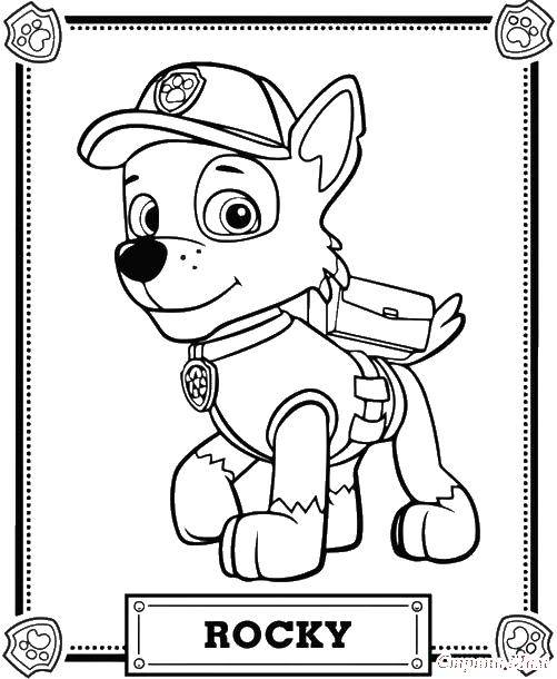 Название: Раскраска Роки. Категория: щенячий патруль. Теги: Щенячий патруль.