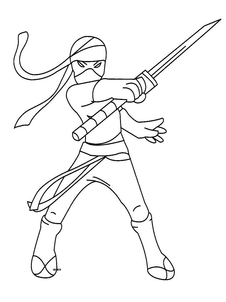 Coloring Girl ninja.. Category ninja . Tags:  Ninja , warrior.