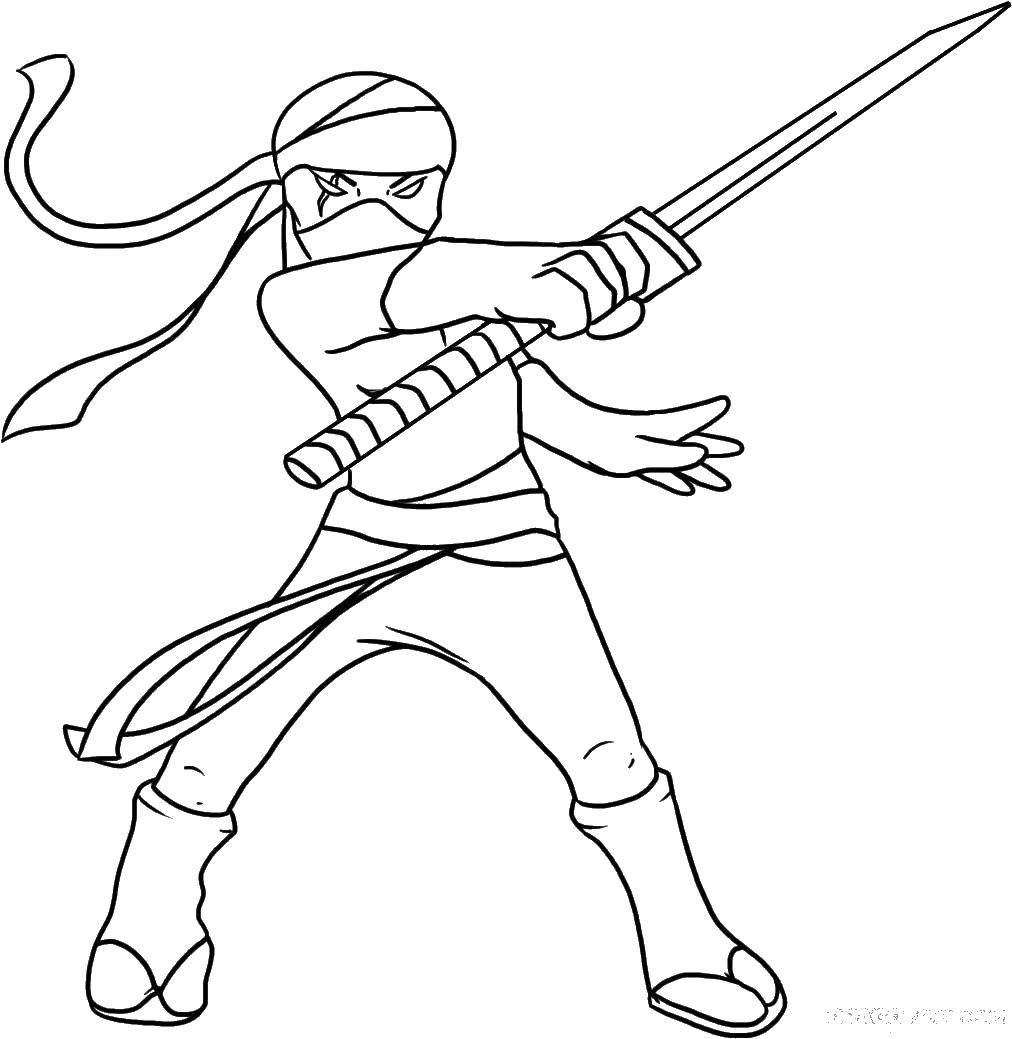 Coloring Ninja girl. Category ninja . Tags:  Ninja , warrior.