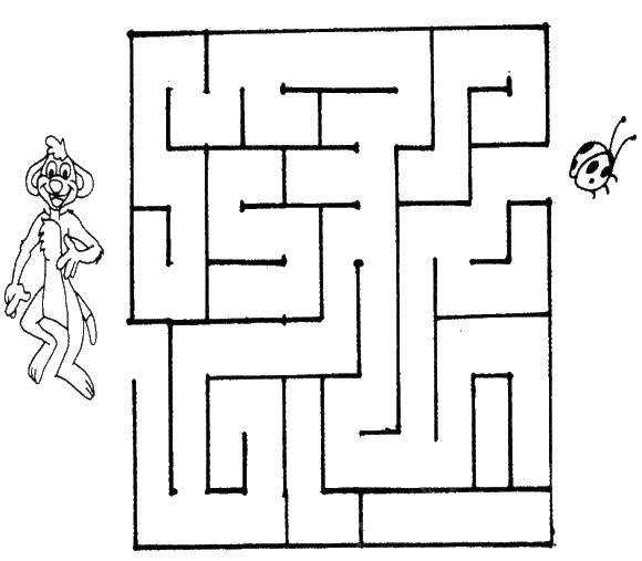 Coloring Complete the easy maze. Category riddles for kids. Tags:  Maze, logic.