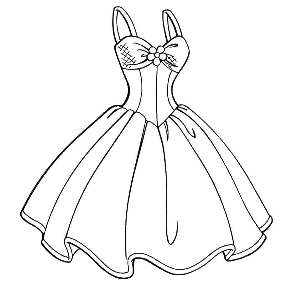 Название: Раскраска Пышное платье. Категория: раскраски для девочек. Теги: красивое платье, для девочек.