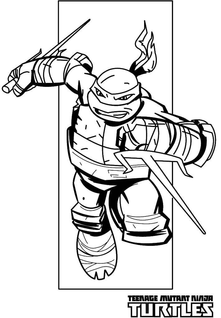 Coloring Rafael is very brave. Category ninja . Tags:  Comics, Teenage Mutant Ninja Turtles.