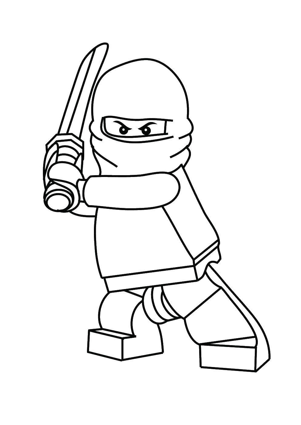 Название: Раскраска Ниндзя с мечом. Категория: ниндзя. Теги: Ниндзя, конструктор, Лего.