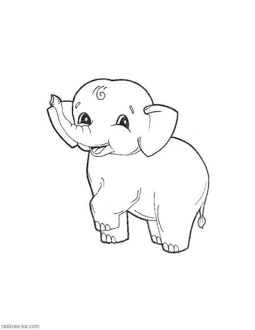 Название: Раскраска Рисунок слона. Категория: домашние животные. Теги: Слон.