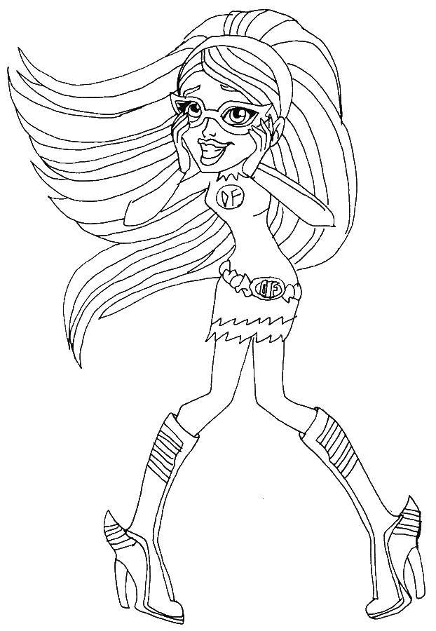 Coloring Doll-Barbie. Category coloring pages for girls. Tags:  girl, doll, Barbie.
