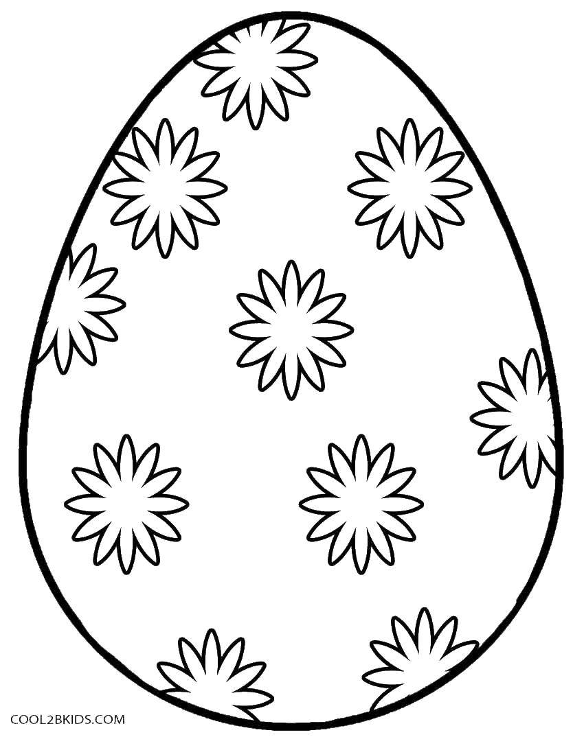 Название: Раскраска Яйцо в цветочек. Категория: Узоры для раскрашивания яиц. Теги: Пасха, яйца, узоры.