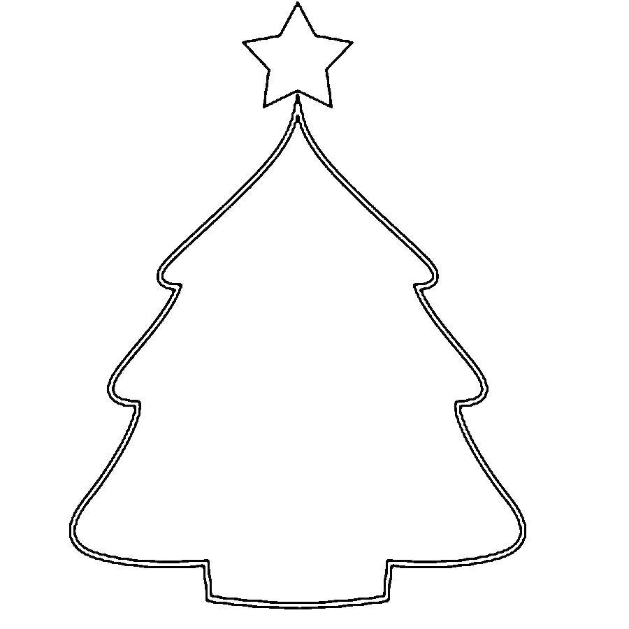 Coloring Christmas tree with a star on top.. Category new year. Tags:  New Year, tree, gifts, toys.