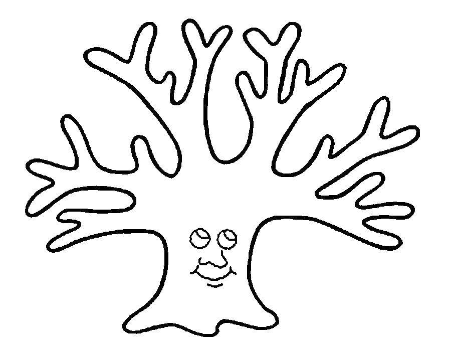 Coloring A tree with a face. Category tree. Tags:  trees, branches, face.