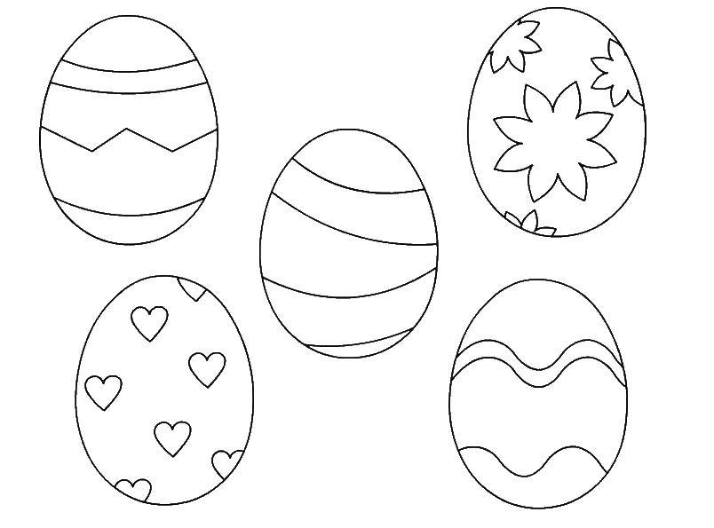 Название: Раскраска Разные яйца. Категория: Узоры для раскрашивания яиц. Теги: яйца, узоры.