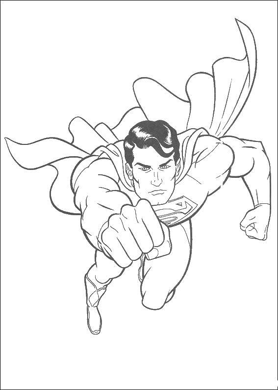 Coloring Superhero Superman. Category superheroes. Tags:  superheroes, comics, Superman.