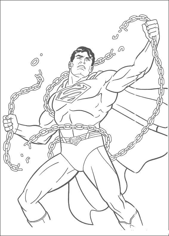 Coloring Superman breaks chains. Category Comics. Tags:  Comics, Superman.