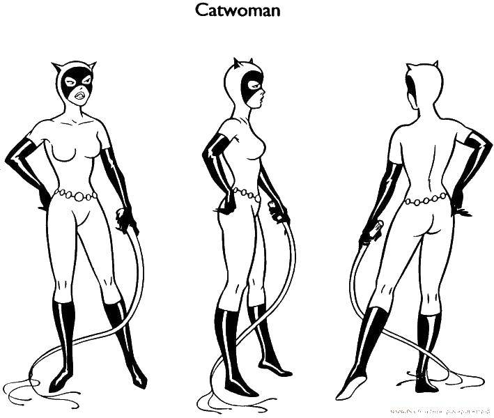 Coloring Cat woman. Category woman . Tags:  Comics.