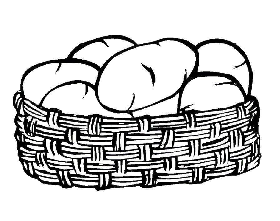Coloring A basket of potatoes. Category potatoes. Tags:  vegetables, potatoes.