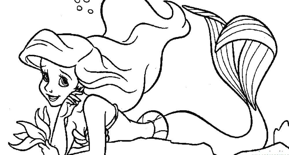 Coloring Ariel. Category cartoons. Tags:  cartoons, Ariel, mermaid.