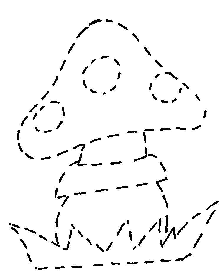 Coloring Trace the outline and colour the mushroom. Category mushrooms. Tags:  Pattern , stroke path.