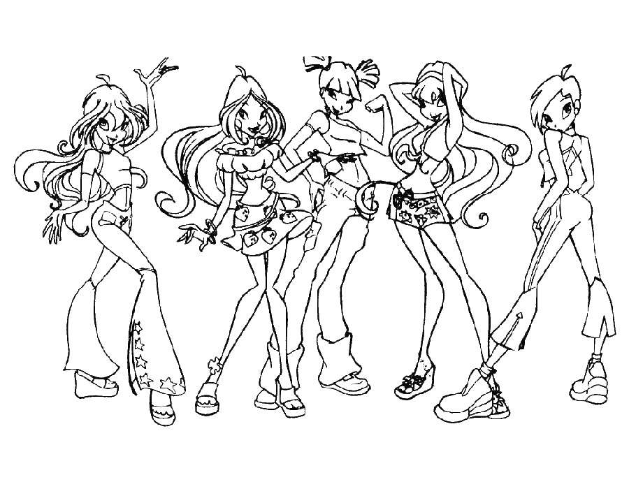 Coloring Winx fairies in full force. Category Winx. Tags:  fairies Winx.