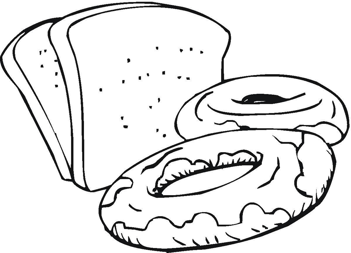 Название: Раскраска Мучная еда. Категория: хлеб. Теги: еда.