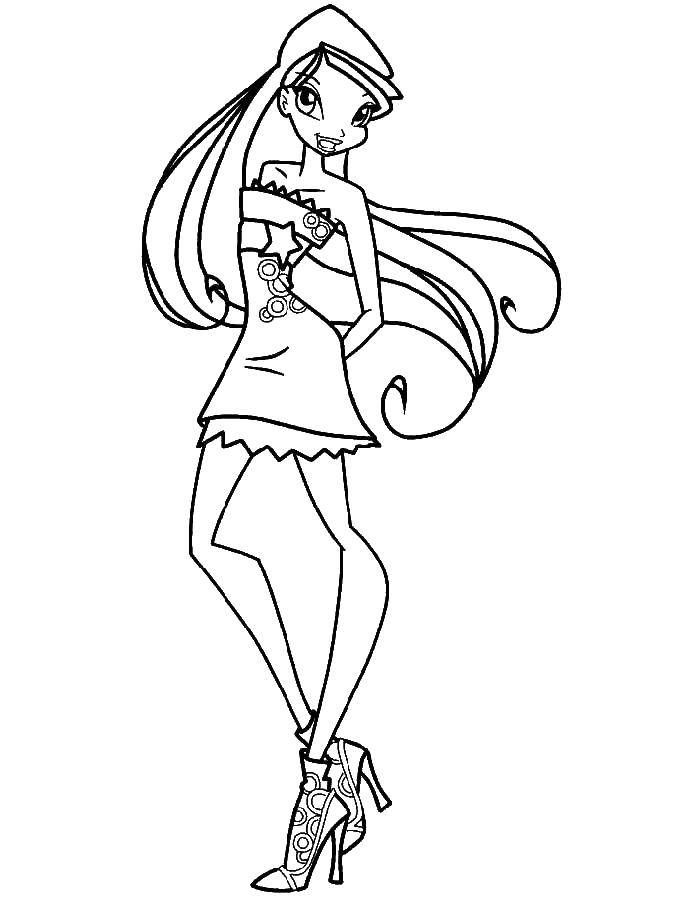 Coloring Doll-Barbie. Category coloring pages for girls. Tags:  girl, doll, Barbie.