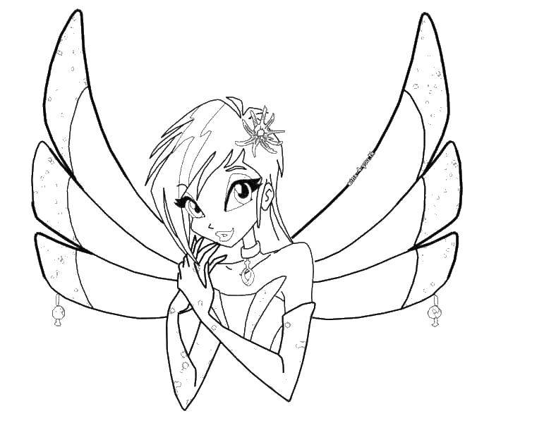 Coloring One of the fairies winx. Category Winx. Tags:  fairies Winx.