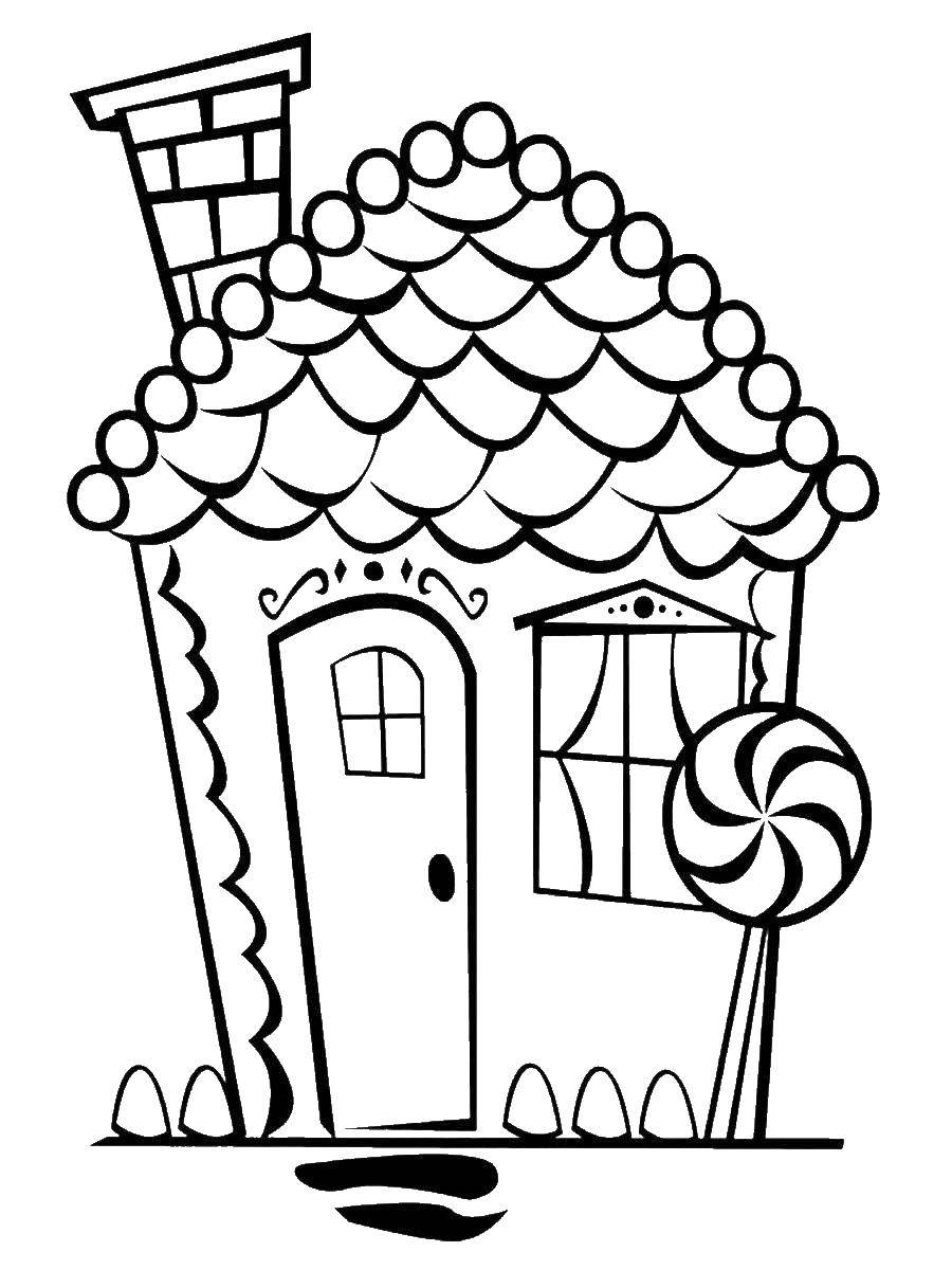 Coloring Gingerbread house.. Category home. Tags:  House, building.