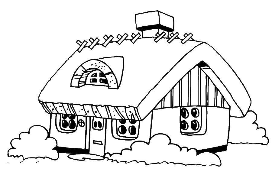 Coloring Funny house. Category home. Tags:  House, building.