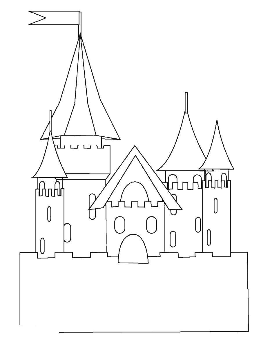 Coloring Castle.. Category locks . Tags:  Castle, water, tower.