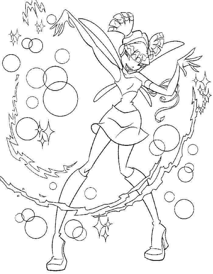 Coloring Winx fairy manages your power. Category Winx. Tags:  fairies Winx.