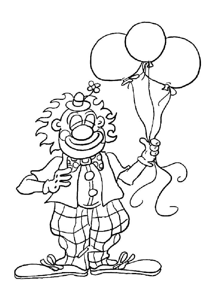 Coloring Clown with three balls. Category clown. Tags:  clown with three balls.