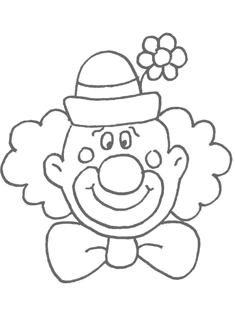 Coloring Clown with flower. Category clown. Tags:  clown, flower.