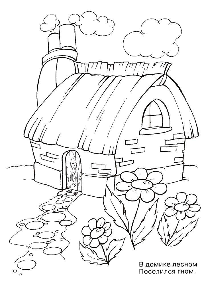 Coloring Forest house. Category home. Tags:  cottage, dwarf, forest.