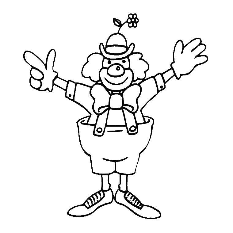 Coloring Funny clown. Category clown. Tags:  circus.
