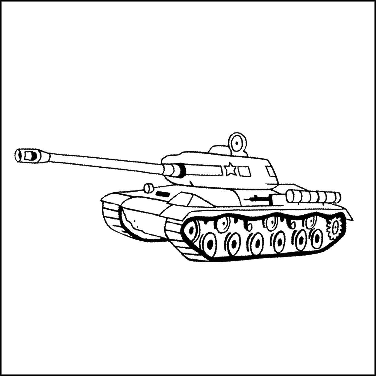 Coloring Tank. Category transportation. Tags:  tank.