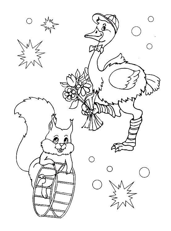 Coloring Animals in the circus. Category circus. Tags:  circus.