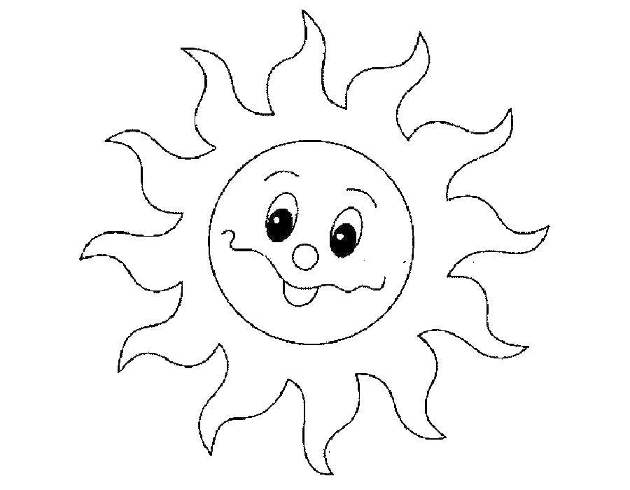 «Солнышко без лучиков для детей с улыбкой» скачать раскраски